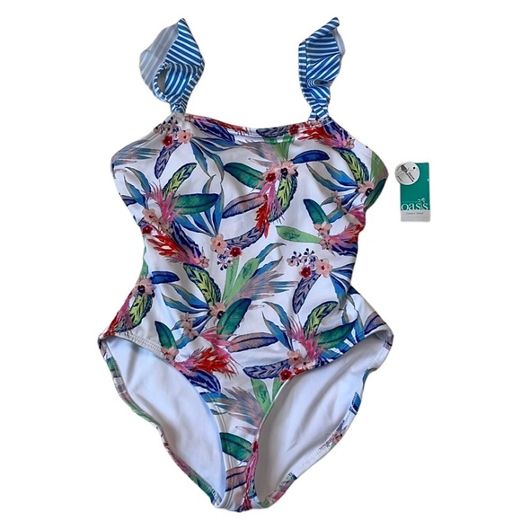 Outdoor Oasis Other - Outdoor Oasis One Piece Swimsuit Women's Sz Small White Tropical NWT